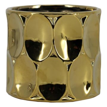Eleganter Keramiktopf MANUKO, gold-glänzend, 12,5cm, Ø13,4cm