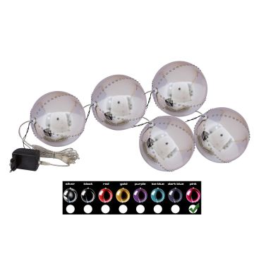 LED Weihnachtskugel LUVELIA, 5 Stück, glänzend pink, Ø8cm