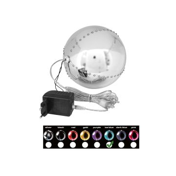 LED Weihnachtskugel LUVELIA, glänzend eisblau, Ø15cm