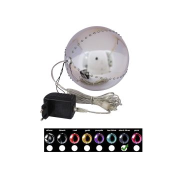 LED Weihnachtskugel LUVELIA, glänzend dunkelblau, Ø15cm