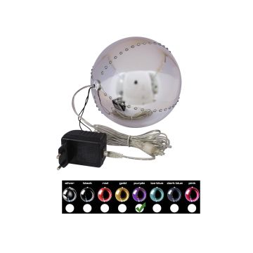 LED Weihnachtskugel LUVELIA, glänzend lila, Ø15cm