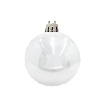 Weihnachtskugel TEODORA, 6 Stück, glänzend weiß, Ø7cm
