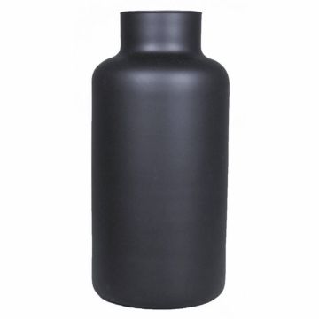 Blumenvase SIARA aus Glas, schwarz-matt, 30cm, Ø15cm