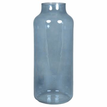 Blumenvase SIARA aus Glas, blau-klar, 35cm, Ø15cm