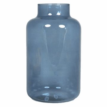 Blumenvase SIARA aus Glas, blau-klar, 25cm, Ø15cm