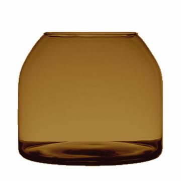 Blumenvase Glas HELVIA, orange-braun-klar, 25cm, Ø19,5cm