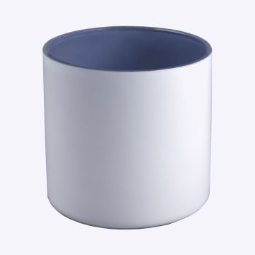 Kerzenglas EVITA, matt-weiß, 11cm, Ø11,5cm