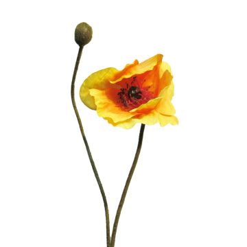 Deko Blume Mohnblume YILAN, orange-gelb, 60cm, Ø12cm