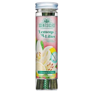 Scentsicles® Duftstäbchen, 6 Stück, 2 Halter, Zitronen & Lilien, grün