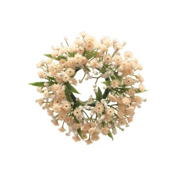 Kunststoff Kerzenkranz Schleierkraut LEFEI, rosa, Ø14cm Kunststoff Kerzenkranz Schleierkraut LEFEI, rosa, Ø14cm
