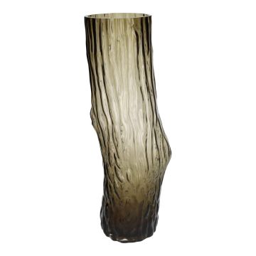 Bodenvase TIBBA in Baumstamm-Optik, Glas, taupe, 22x17x61,5cm
