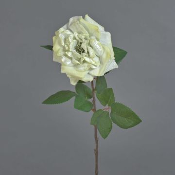 Deko Samt Rose YUFAN, creme, 65cm, Ø15cm