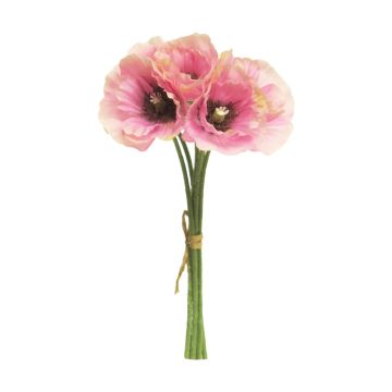 Künstliche Mohnblumen Bund XIONG, rosa-creme, 30cm