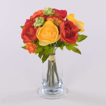 Kunst Ranunkelstrauß TONIE, gelb-orange, 20cm, Ø20cm Kunst Ranunkelstrauß TONIE, gelb-orange, 20cm, Ø20cm