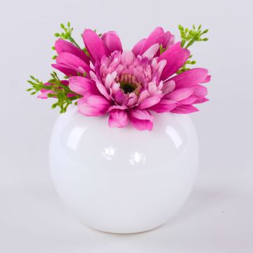 Samt Gerbera IMINA im Keramiktopf, rosa-lila, 12cm, Ø15cm