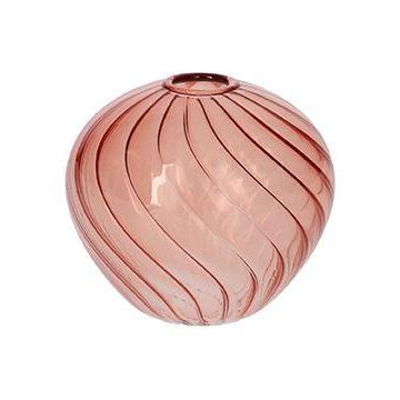 Kleine Glasflasche FENNY mit Muster, altrosa-klar, 8,8cm, Ø10cm Kleine Glasflasche FENNY mit Muster, altrosa-klar, 8,8cm, Ø10cm