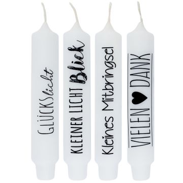 Stabkerze mit Spruch KELANI, Lieblingsmensch, 4 Kerzen, 4 Sprüche, bunt, 16,5cm, Ø2,8cm, 6h