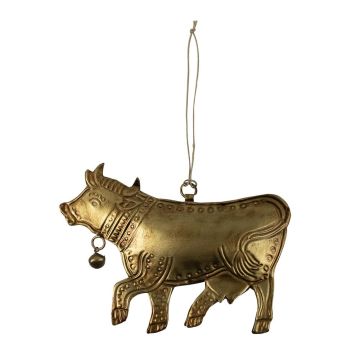 Kuh Dekohänger VALDIMAR aus Metall, gold, 16x11cm