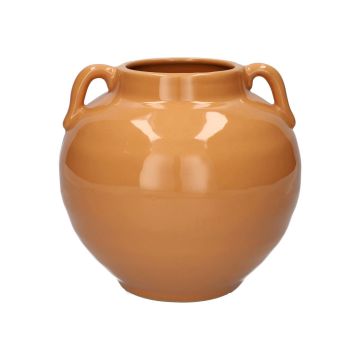 Steingutvase OSIRA mit Henkeln, terracotta, 17cm, Ø18cm