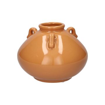 Steingutvase OSIRA mit Henkeln, terracotta, 14,2cm, Ø18cm