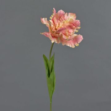 Deko Blume Papageientulpe ALISCHA, rosa-gelb, 70cm, Ø19cm