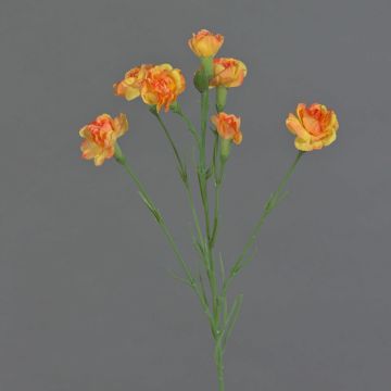 Dekozweig Nelke PIARA, orange-gelb, 60cm, Ø3-5cm