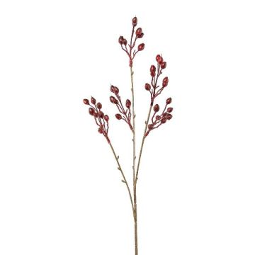 Künstlicher Zweig Heckenrose FRIMTE mit Hagebutten, burgunderrot, 55cm