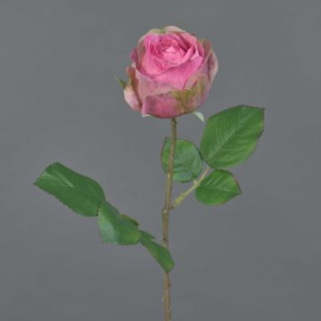 Deko Kunstblume Rose POPI, pink-grün, 55cm, Ø7cm