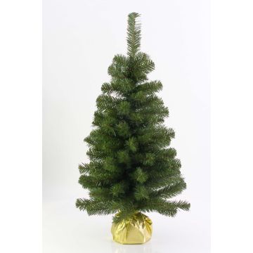 Künstlicher Tannenbaum WARSCHAU, Jutesack gold, 90cm, Ø50cm