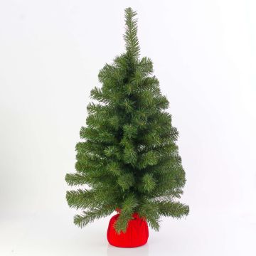 Künstlicher Tannenbaum WARSCHAU, Jutesack rot, 90cm, Ø50cm