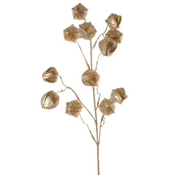 Kunst Physalis Zweig DUGONG mit Früchten, gold, 90cm