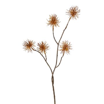 Kunst Zweig Zaubernuss NUMBAT mit Blüten, orange, 70cm, Ø6cm
