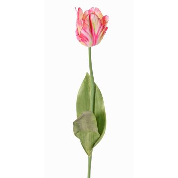 Textilblume Papageientulpe UAKARI, rosa-creme-grün, 65cm, Ø6cm