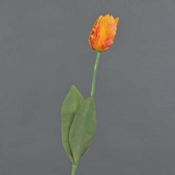 Textilblume Papageientulpe UAKARI, orange-gelb, 65cm, Ø6cm