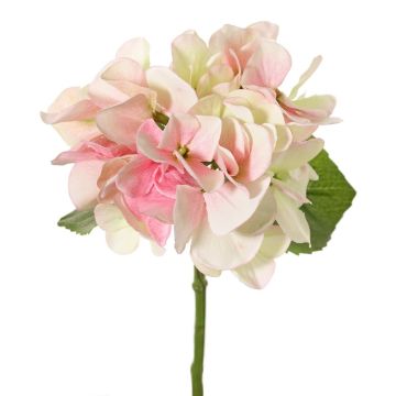 Künstliche Hortensie CHIDORI, creme-pink-grün, 30cm, Ø13cm