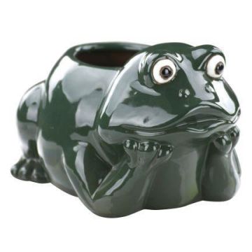 Pflanztopf Frosch BYKAN, Keramik, dunkelgrün, 31x22x19cm