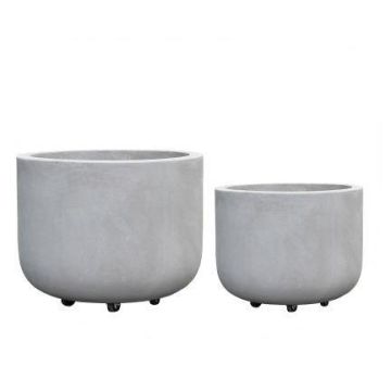 Zement Blumentopf GRANOR, 2 Stück, Steinoptik, Rollen, outdoor, grau, 42x53cm, 51x65cm Zement Blumentopf GRANOR, 2 Stück, Steinoptik, Rollen, outdoor, grau, 42x53cm, 51x65cm