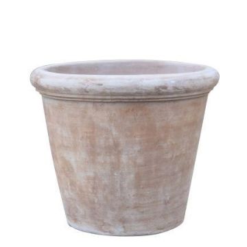 Terrakotta Pflanztopf VIRELY, handmade, patiniert, braun, 33cm, Ø36cm