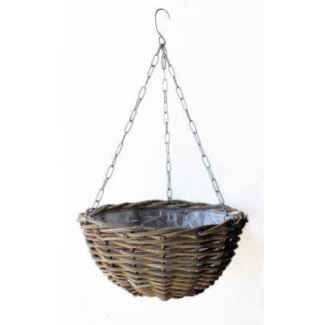 Rattan Hängeampel RAZA, braun, 12/50cm, Ø40cm
