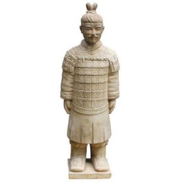 Gartenfigur Samurai Krieger LILORA aus Terrakotta, handmade, patiniert, beige, 33x26x95cm Gartenfigur Samurai Krieger LILORA aus Terrakotta, handmade, patiniert, beige, 33x26x95cm