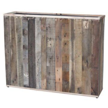 Rechteckiger Blumenkasten BUNJER aus Holz, natürliche Maserung, braun, 93x25x75cm Rechteckiger Blumenkasten BUNJER aus Holz, natürliche Maserung, braun, 93x25x75cm