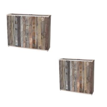 Rechteckiger Blumenkasten BUNJER aus Holz, 11 Stück, natürliche Maserung, outdoor, braun, 93x75, 93x95cm Rechteckiger Blumenkasten BUNJER aus Holz, 11 Stück, natürliche Maserung, outdoor, braun, 93x75, 93x95cm