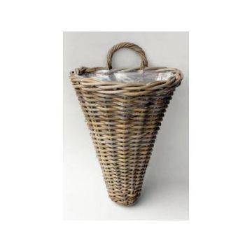 Rattan Wandkorb ROMELA, braun, 28x24x42cm