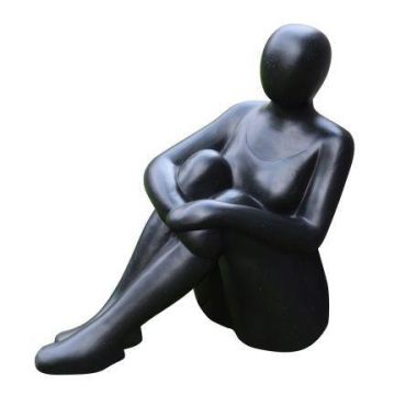 Gartenfigur Frau VUNKY aus faserverstärkten Terrazzo, schwarz, 53x27,5x56,5cm Gartenfigur Frau VUNKY aus faserverstärkten Terrazzo, schwarz, 53x27,5x56,5cm