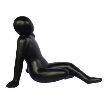 Gartenfigur Mann VUNKY aus faserverstärkten Terrazzo, schwarz, 69x46x51cm Gartenfigur Mann VUNKY aus faserverstärkten Terrazzo, schwarz, 69x46x51cm