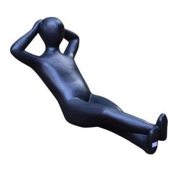 Gartenfigur Mann VUNKY aus faserverstärkten Terrazzo, schwarz, 80x47x45cm Gartenfigur Mann VUNKY aus faserverstärkten Terrazzo, schwarz, 80x47x45cm