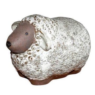 Tierfigur Schaf ZENARA aus Keramik, glasiert, weiß, 24x16x16cm Tierfigur Schaf ZENARA aus Keramik, glasiert, weiß, 24x16x16cm