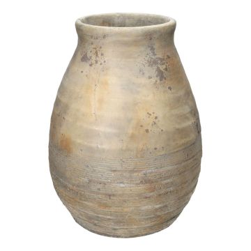 Bauchige Vase XANTHIPPE aus Beton, mit Maserung, grau, 44cm, Ø33cm