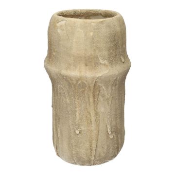 Blumenvase STEPHANIE aus Beton, mit Struktur, beige, 30,5cm, Ø17cm