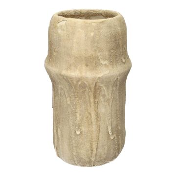 Blumenvase STEPHANIE aus Beton, mit Struktur, beige, 38cm, Ø20,5cm